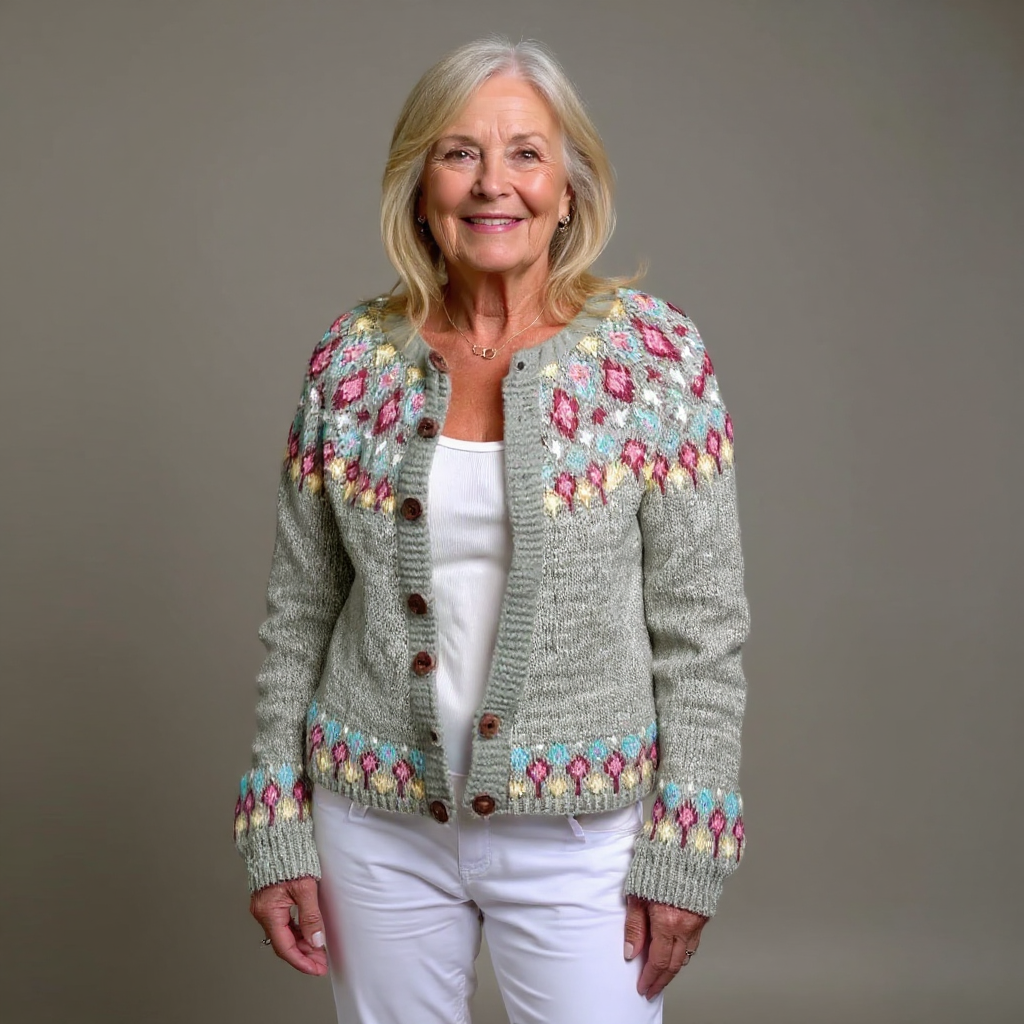 Anamartinezmadrid Celia | Cárdigan de Punto Jacquard Estilo Fair Isle – photo 3
