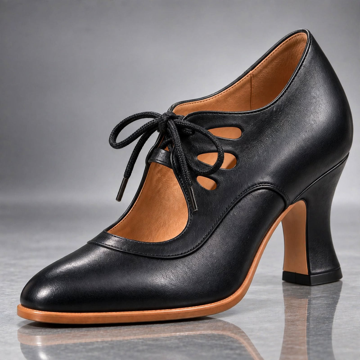 Valeria Castaño Ana - Tacones con Cordones – Negro – photo 6
