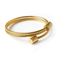Marina Roca Amanda | Pulsera espiral triple bañada en oro de 18 quilates – Dorado