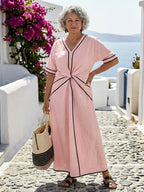 Anamartinezmadrid Carmen | Vestido Midi de Verano con Escote V Mujer Cintura Fruncida – photo 9