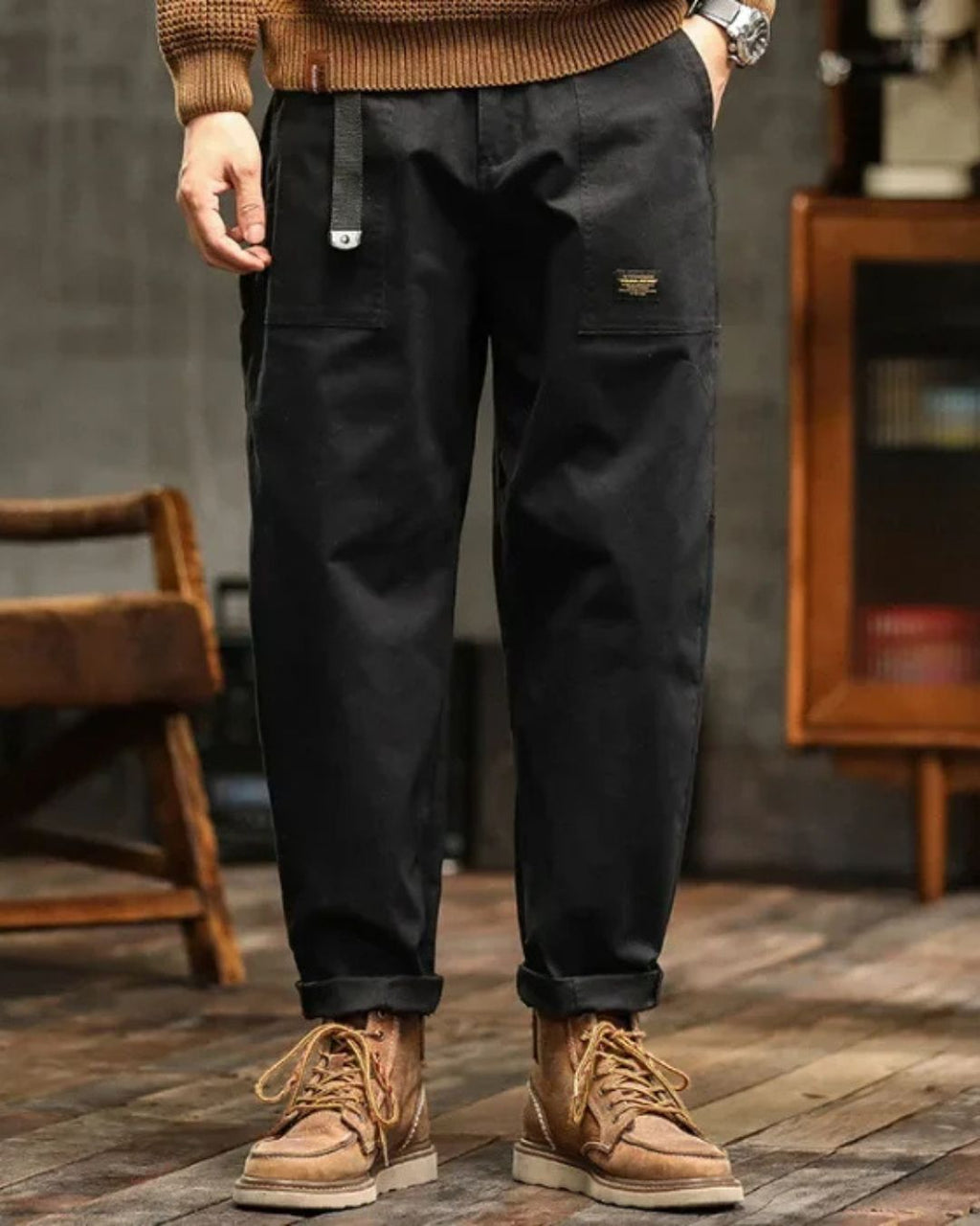 Marina Roca VICTOR | Pantalón cargo – Negro – photo 4