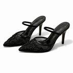 Cayetana | Zapatos Slingback de Tacón Kitten con Bordado Floral - Carmen Teruel