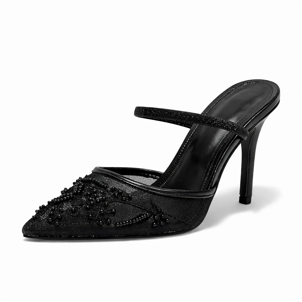 Cayetana | Zapatos Slingback de Tacón Kitten con Bordado Floral - Carmen Teruel