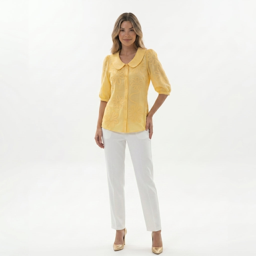 Marina Roca Elegante blusa floral