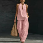 Anamartinezmadrid Ainhoa | Conjunto de dos piezas con textura de lino – Rosa Claro – photo 10