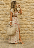 Covadonga | Vestido Largo de Verano Estampado Floral Cinturón - Carmen Teruel
