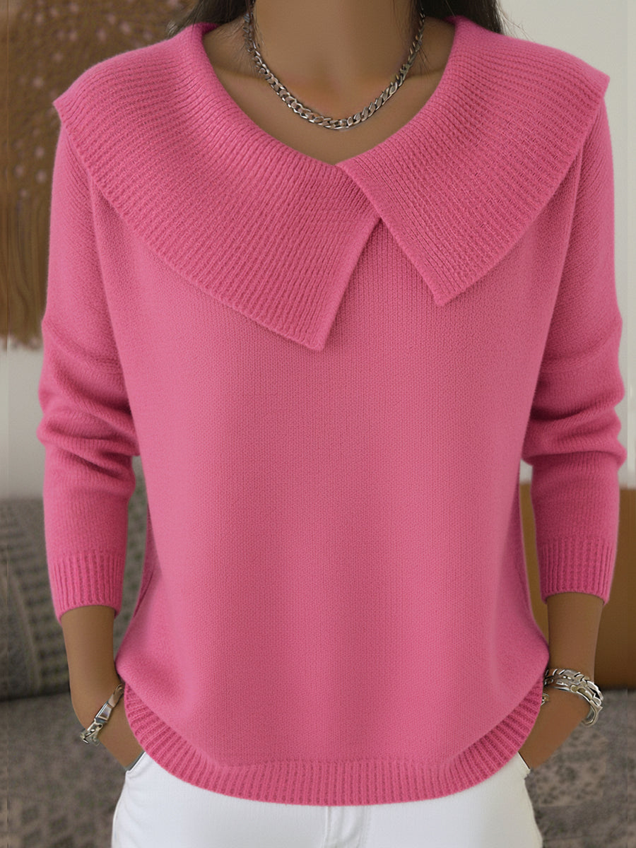 Anamartinezmadrid Soraya | Jersey de Punto con Cuello Esclavina Cruzado – Rosa – photo 3