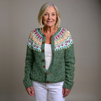 Anamartinezmadrid Juana | Cárdigan de Punto Fair Isle con Canesú Tejido – photo 3