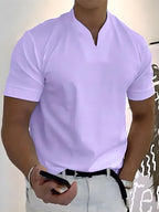 Marina Roca Gonzalo - Camiseta con cuello en V transpirable y corte clásico – Lila – photo 7