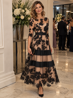 Anamartinezmadrid Amelia | Vestido Midi de Encaje Floral con Escote Barco – photo 5