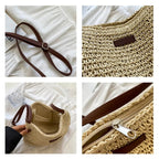 Anamartinezmadrid Tania | Bolso de Hombro de Paja Tejida con Asa Marrón – photo 5