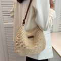 Anamartinezmadrid Tania | Bolso de Hombro de Paja Tejida con Asa Marrón – Beige – photo 4