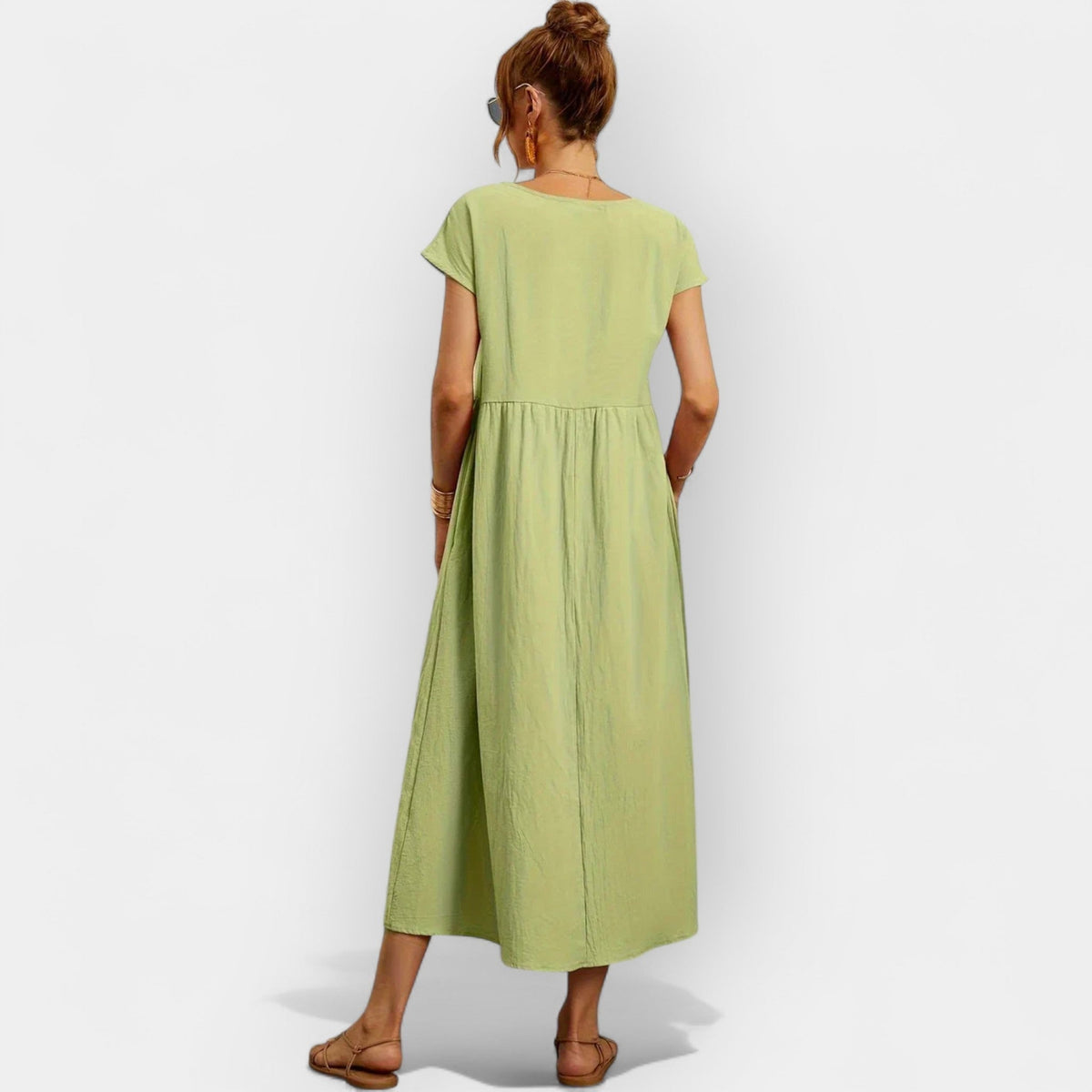 Anamartinezmadrid Dolores | Vestido Midi Casual con Bolsillos Mujer Manga Corta – photo 12