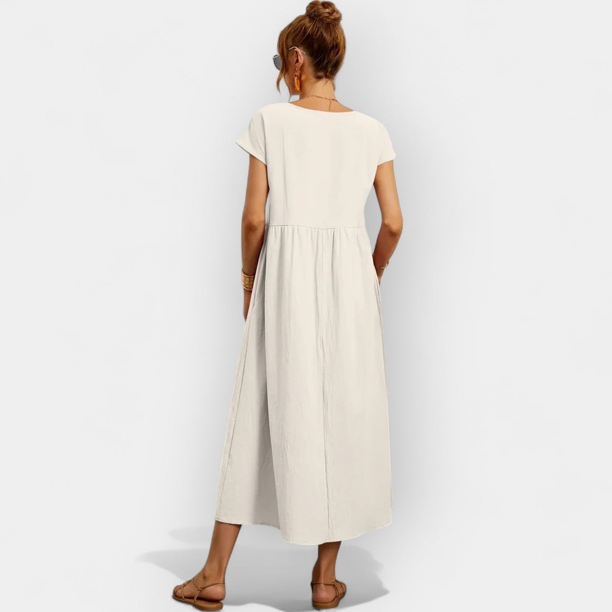Anamartinezmadrid Dolores | Vestido Midi Casual con Bolsillos Mujer Manga Corta – photo 2
