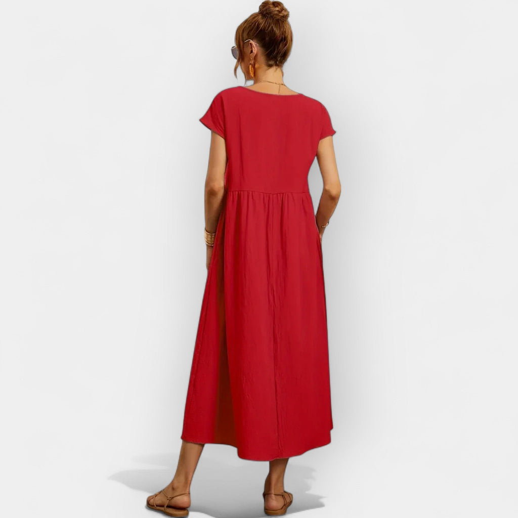 Anamartinezmadrid Dolores | Vestido Midi Casual con Bolsillos Mujer Manga Corta – photo 6