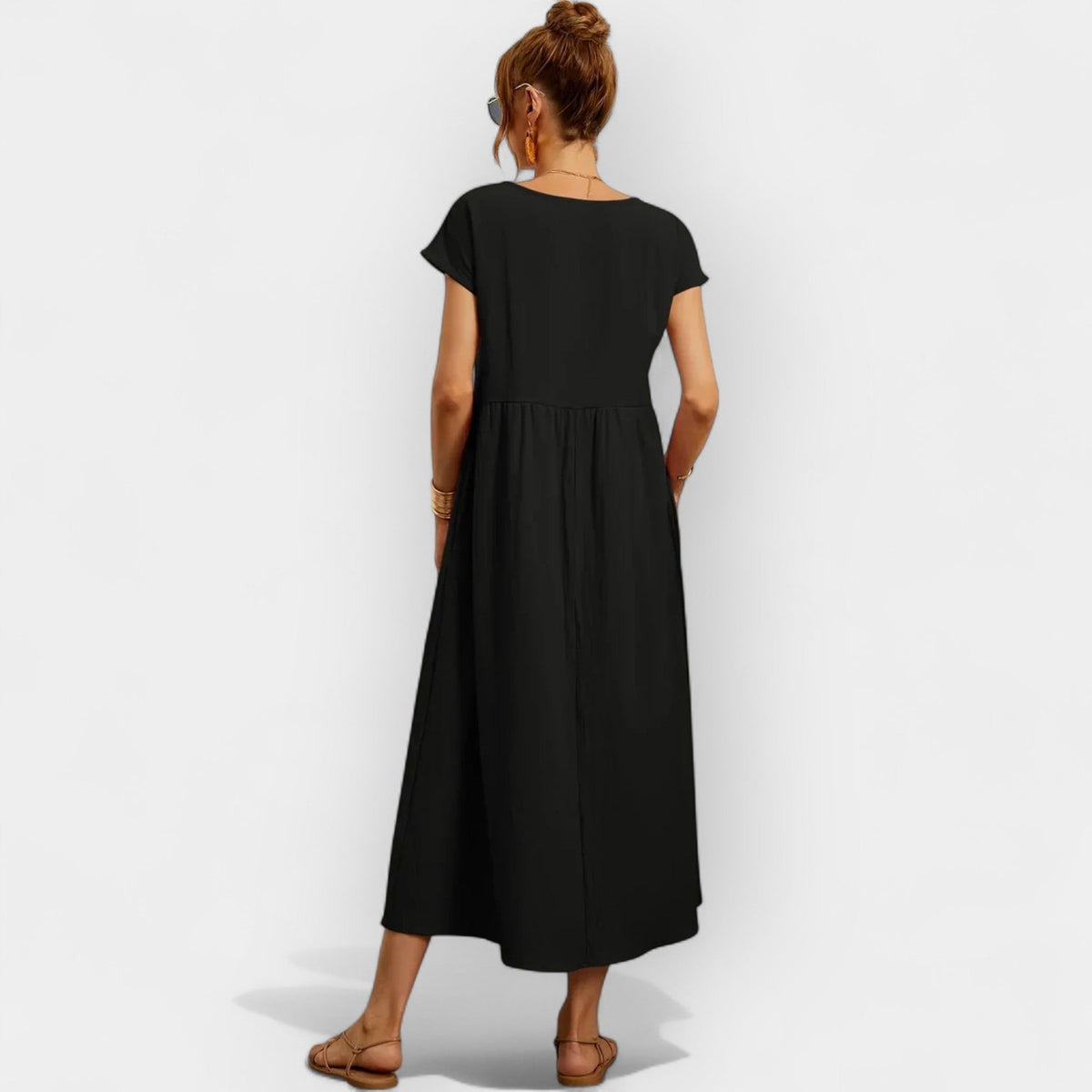 Anamartinezmadrid Dolores | Vestido Midi Casual con Bolsillos Mujer Manga Corta – photo 10