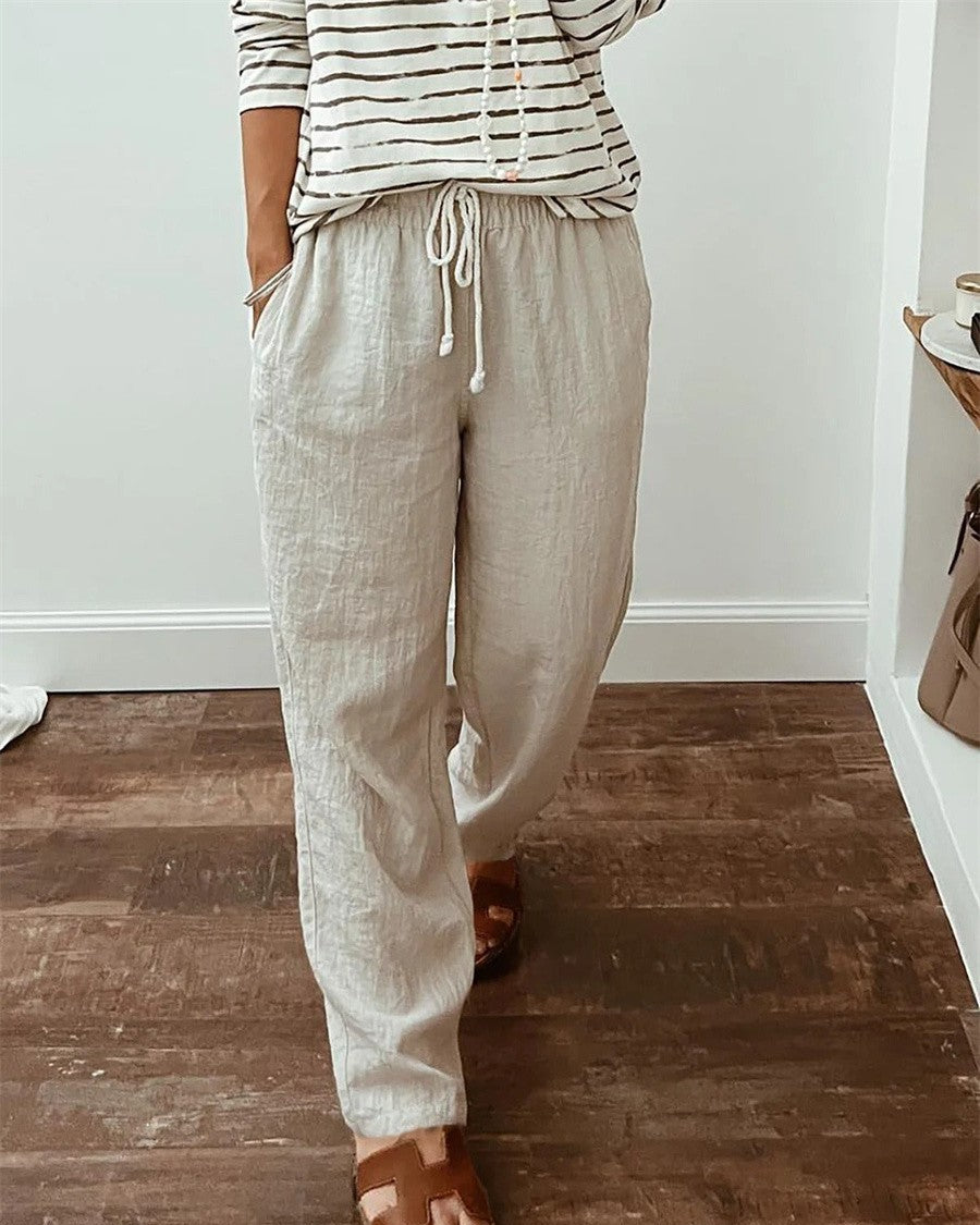 Marina Roca Allegra | Pantalones Chic con Cordón – Caqui – photo 2