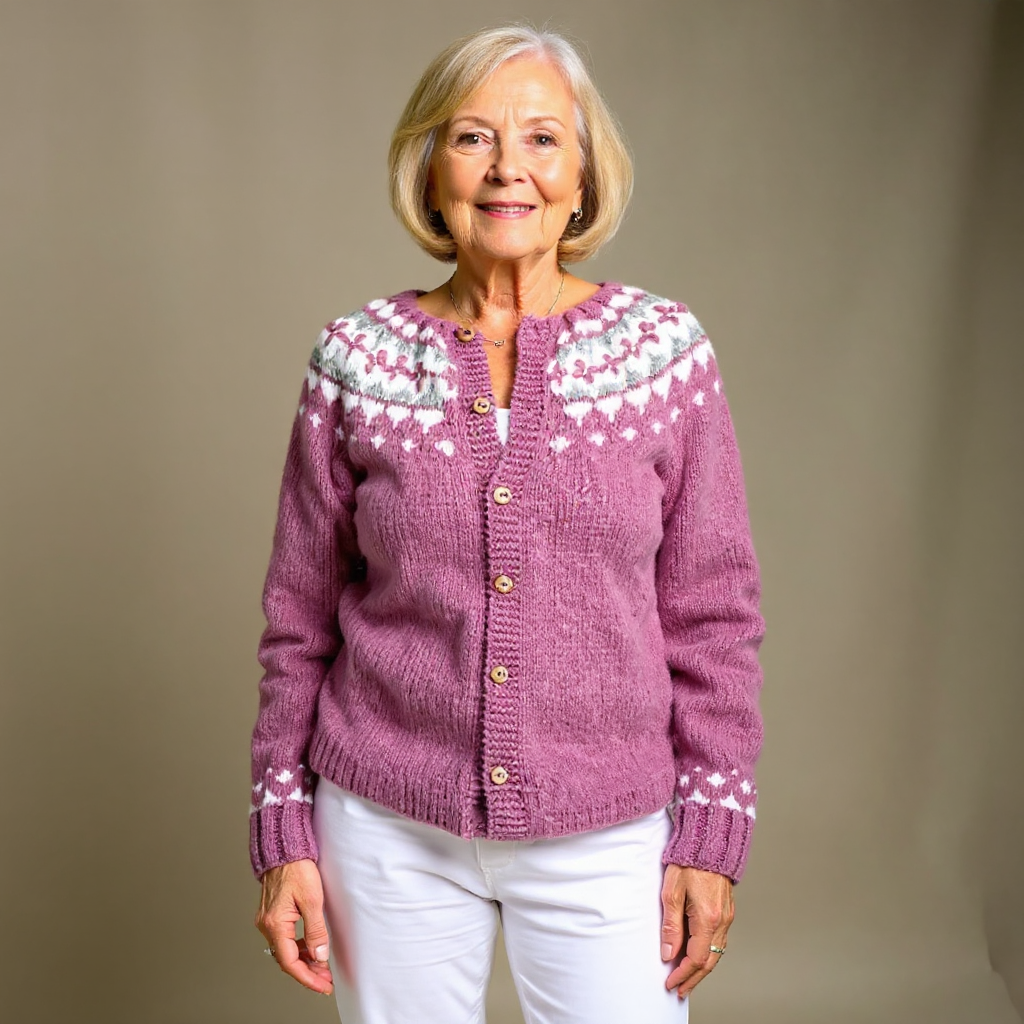 Anamartinezmadrid Olga | Cárdigan de Punto Nórdico con Canesú Jacquard – photo 3
