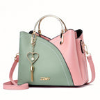 Anamartinezmadrid Elena | Bolso de Mano Mujer Asa Superior Dorada – Verde y Rosa – photo 12