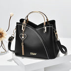 Anamartinezmadrid Elena | Bolso de Mano Mujer Asa Superior Dorada – Negro – photo 3