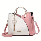 Anamartinezmadrid Elena | Bolso de Mano Mujer Asa Superior Dorada – Rosa y Blanco – photo 7