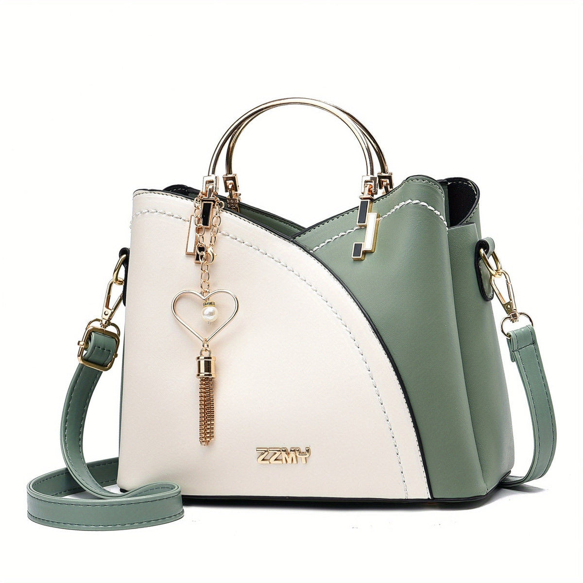 Anamartinezmadrid Elena | Bolso de Mano Mujer Asa Superior Dorada – Verde – photo 8
