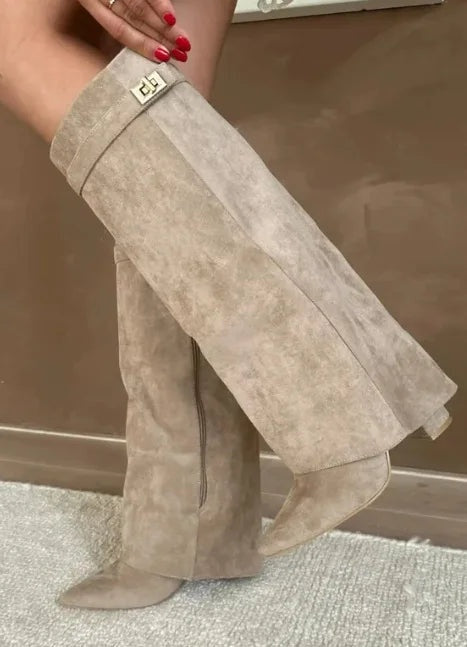 Anamartinezmadrid Elvira | Botas Altas de Ante Mujer Caña Alta Hebilla