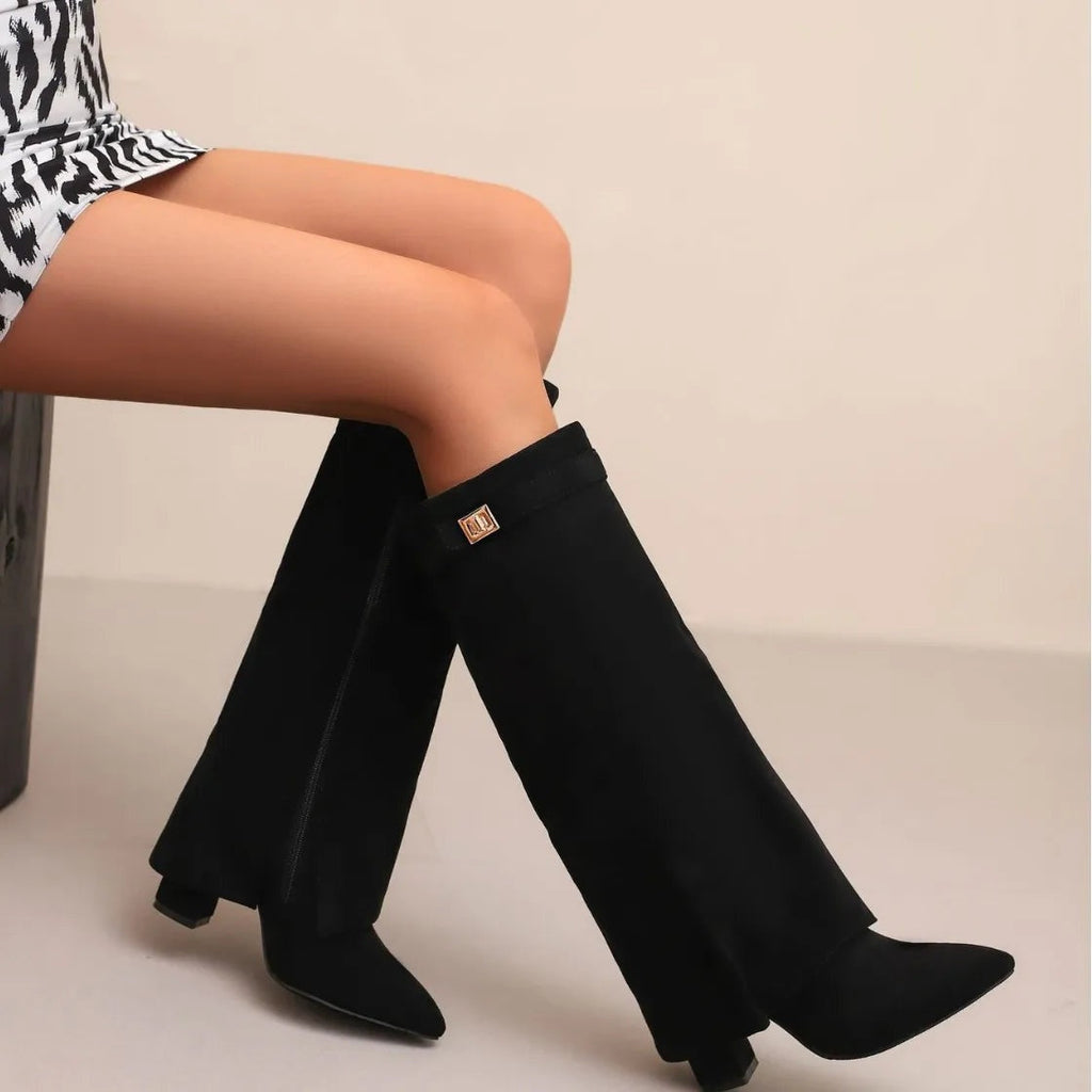 Anamartinezmadrid Elvira | Botas Altas de Ante Mujer Caña Alta Hebilla – Ante de Piel – photo 9