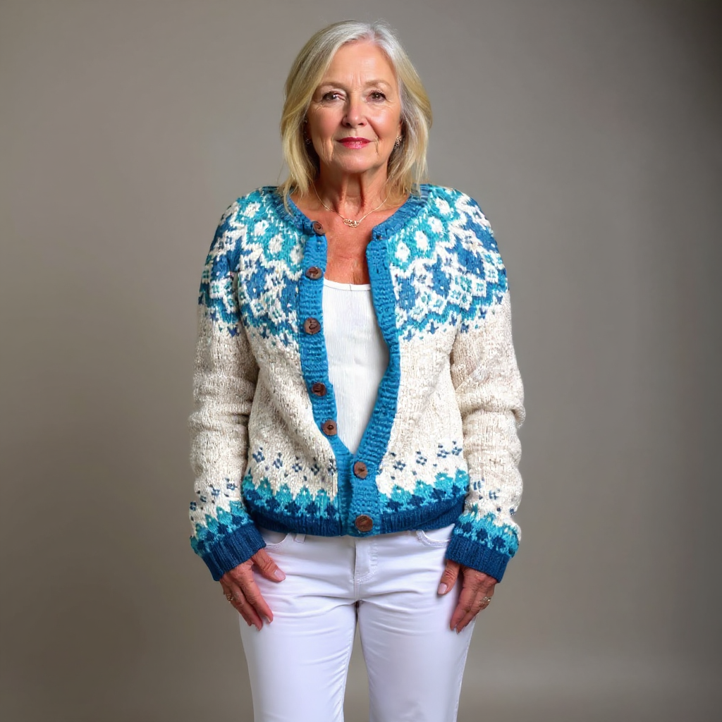 Anamartinezmadrid Rita | Cárdigan de Punto Nórdico con Canesú Jacquard – photo 3