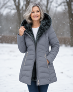 Anamartinezmadrid Eugenia | Abrigo Acolchado Entallado con Capucha y Forro Polar – Gris – photo 9
