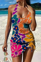 Marina Roca Fiesta – Tankini gráfico floral con short, efecto vientre plano