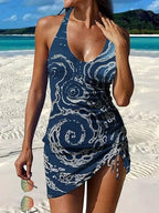 Marina Roca Fiesta – Tankini gráfico floral con short, efecto vientre plano – Azul – photo 5