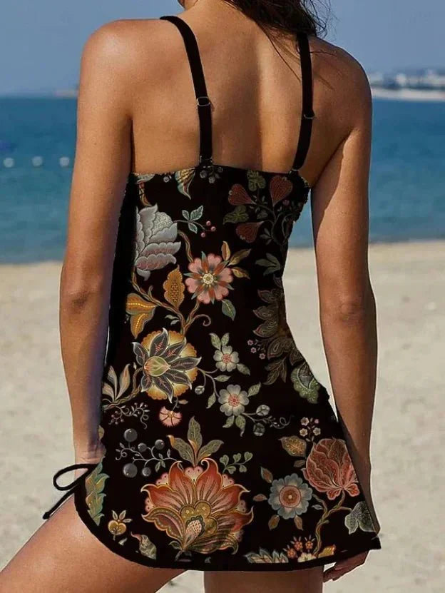 Marina Roca Fiesta – Tankini gráfico floral con short, efecto vientre plano – photo 9
