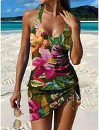 Marina Roca Fiesta – Tankini gráfico floral con short, efecto vientre plano – Rosa – photo 4