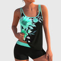 Marina Roca Flor – Tankini floral con short, efecto vientre plano – Azul – photo 2
