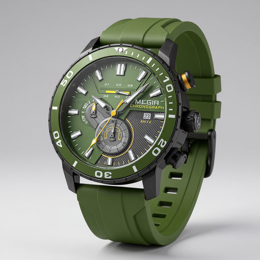 Marina Roca Reloj Chrono Ranger 44mm – Verde Militar