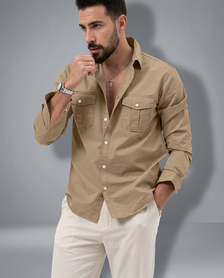 Marina Roca Camisa Bedford Blanco – Beige – photo 9