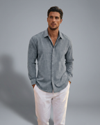 Marina Roca Camisa casual Giovanni Negro – Gris – photo 4
