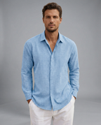 Marina Roca Camisa casual Giovanni Negro – Azul – photo 6
