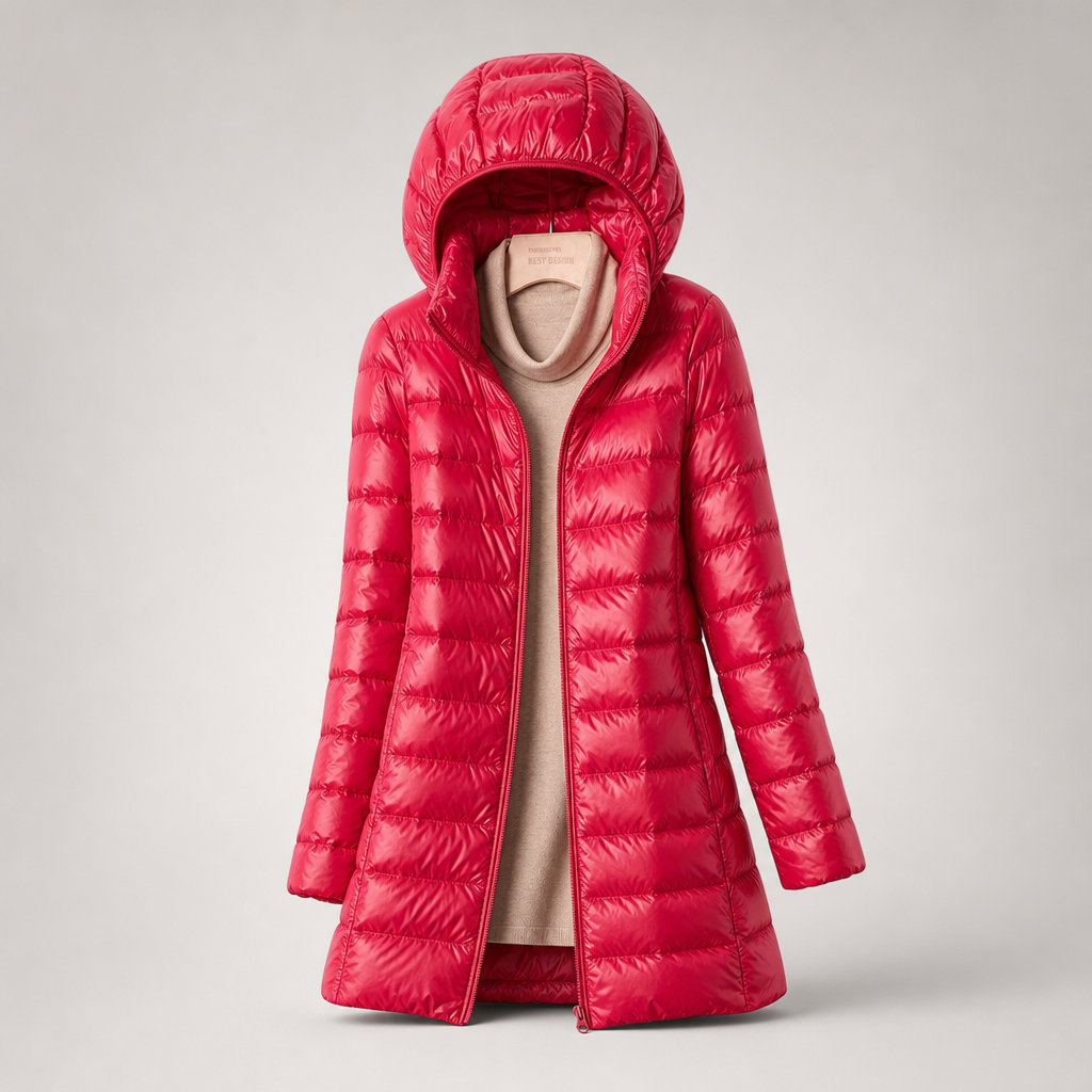 Anamartinezmadrid Norma | Plumífero Ultraligero con Capucha Desmontable – Fucsia – photo 8