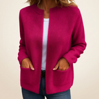 Anamartinezmadrid Itxaso | Cárdigan de Punto Acanalado con Cremallera y Bolsillos – Fucsia – photo 5