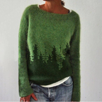 Anamartinezmadrid Judit | Jersey de Punto con Bosque de Abetos – Abetos Verdes