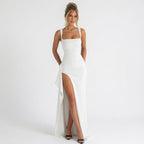 Anamartinezmadrid Elara | Vestido Largo con Escote Cuadrado y Abertura Lateral – Blanco – photo 8