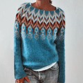 Anamartinezmadrid Maite | Jersey de Punto con Canesú Nórdico – Azul