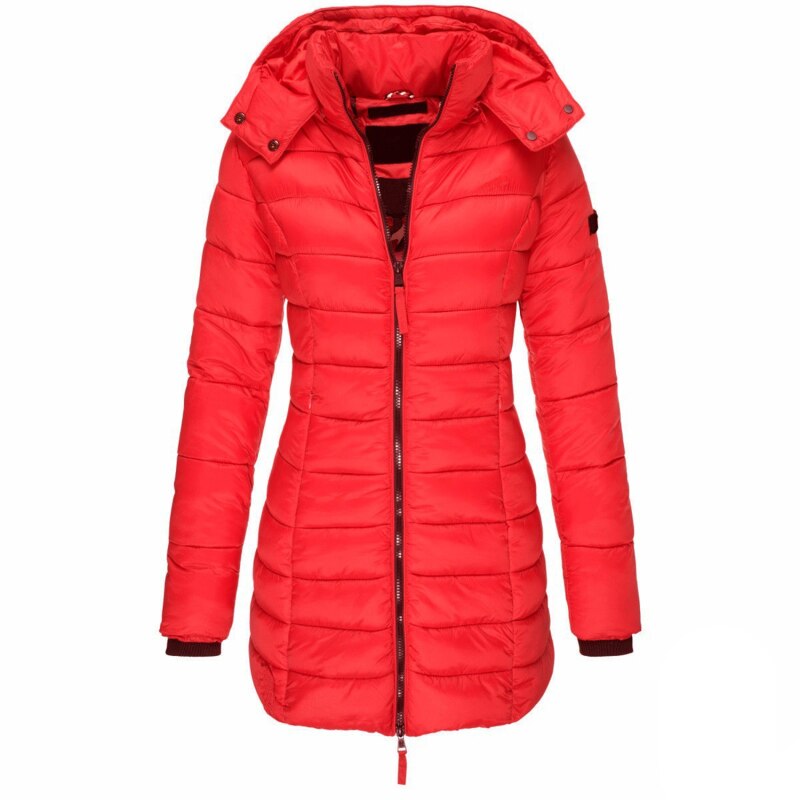 Marina Roca AMAZONIA | Parka larga con capucha – Rojo – photo 8