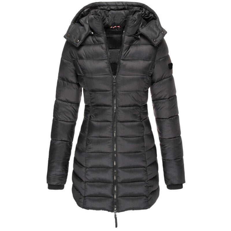 Marina Roca AMAZONIA | Parka larga con capucha – Negro – photo 4