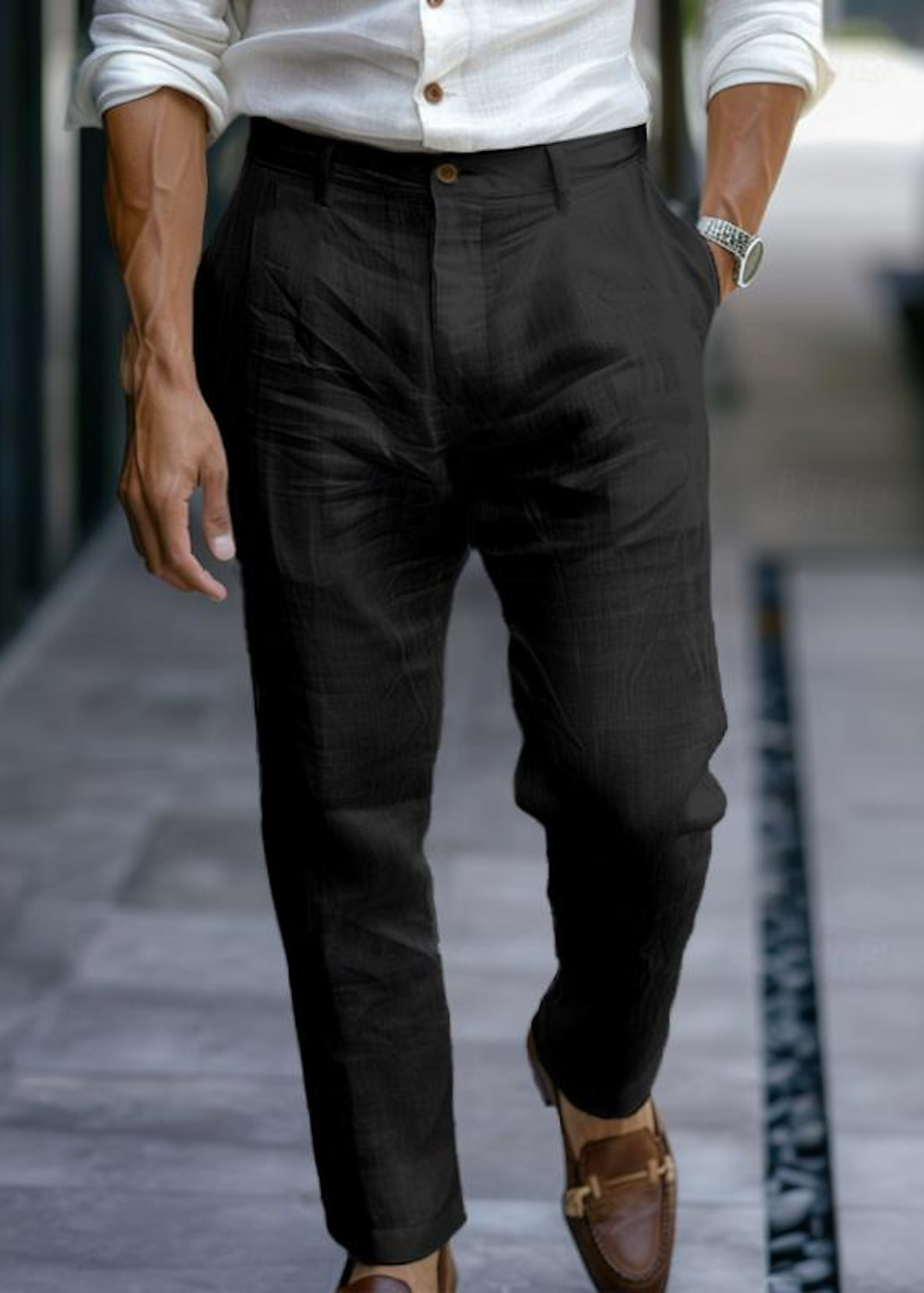 Marina Roca RICHARD | Pantalones elegantes ligeros – Negro – photo 6