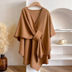Marina Roca Poncho de algodón Carmela – Camel – photo 4
