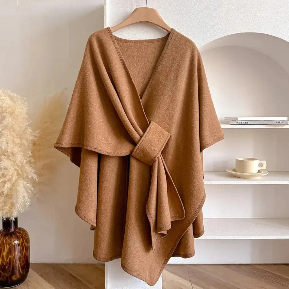 Marina Roca Poncho de algodón Carmela – Camel – photo 4