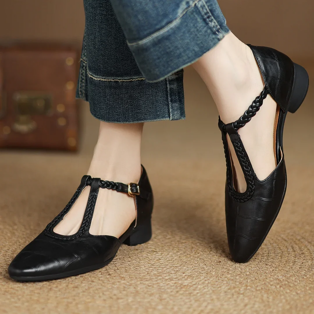 Marina Roca ARABELA | Sandalias trenzadas de tacón – Negro – photo 6